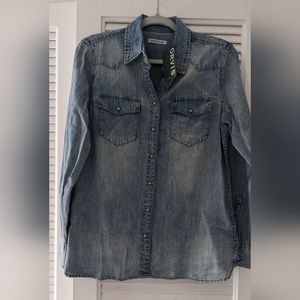 Pearl snap denim shirt